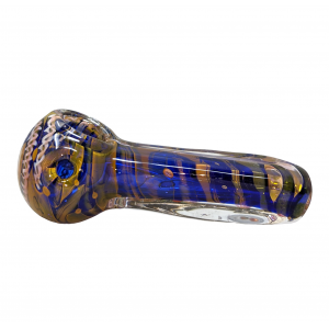 3.5" Gold Fumed Art Double Glass Hand Pipe (Pack of 2) [SG1560]